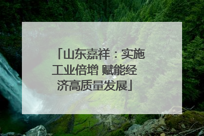山东嘉祥：实施工业倍增 赋能经济高质量发展